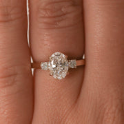 1.33 CT Oval Cut 3-Stones Moissanite Engagement Ring - Barbara Maison 