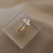 1.33 CT Oval Cut 3-Stones Moissanite Engagement Ring - Barbara Maison 