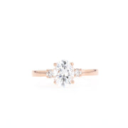 1.33 CT Oval Cut 3-Stones Moissanite Engagement Ring - Barbara Maison 