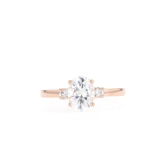 1.33 CT Oval Cut 3-Stones Moissanite Engagement Ring - Barbara Maison 