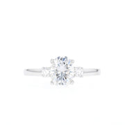 1.33 CT Oval Cut 3-Stones Moissanite Engagement Ring - Barbara Maison 