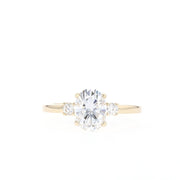 1.33 CT Oval Cut 3-Stones Moissanite Engagement Ring - Barbara Maison 