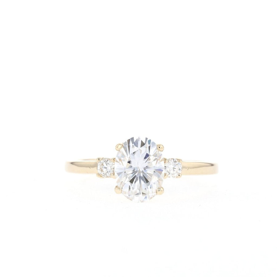 1.33 CT Oval Cut 3-Stones Moissanite Engagement Ring - Barbara Maison 