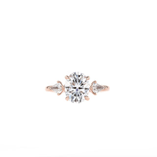 0.84-2.72 CT Oval Cut 3 Stones Moissanite Engagement Ring - Barbara Maison 