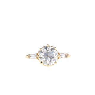 2.0 CT Round Cut Three Stone Stones Moissanite Engagement Ring - Barbara Maison 