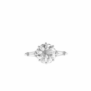 2.0 CT Round Cut Three Stone Stones Moissanite Engagement Ring - Barbara Maison 