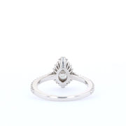 0.69-1.33 CT Pear Cut Halo & Pave Moissanite Engagement Ring - Barbara Maison 