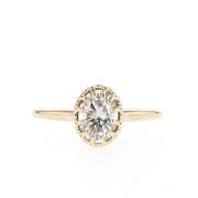 1.33 CT Oval Cut Solitaire Moissanite Engagement Ring - Barbara Maison 