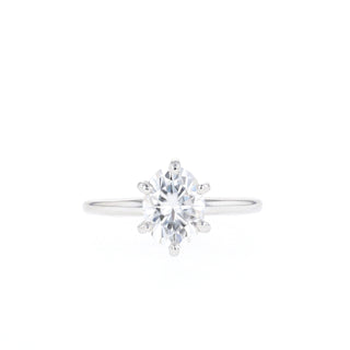 1.2 CT Oval Cut Solitaire Moissanite Engagement Ring - Barbara Maison 