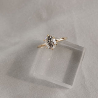 1.2 CT Oval Cut Solitaire Moissanite Engagement Ring - Barbara Maison 