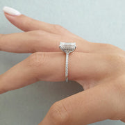1.60 CT Emerald Pave Setting Moissanite Engagement Ring - Barbara Maison 