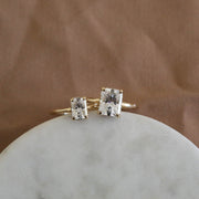 1.04-2.43 CT Radiant Cut Hidden Halo Moissanite Engagement Ring - Barbara Maison 