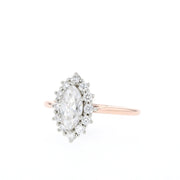 0.67 CT Marquise Cut Halo Moissanite Engagement Ring - Barbara Maison 