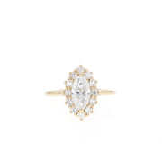 0.67 CT Marquise Cut Halo Moissanite Engagement Ring - Barbara Maison 