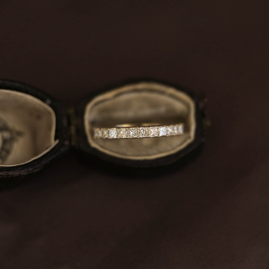 0.75 CT Princess Cut Half Eternity Moissanite Wedding Band - Barbara Maison 