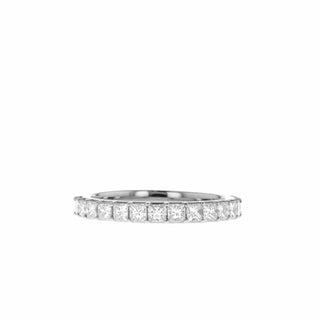 0.75 CT Princess Cut Half Eternity Moissanite Wedding Band - Barbara Maison 