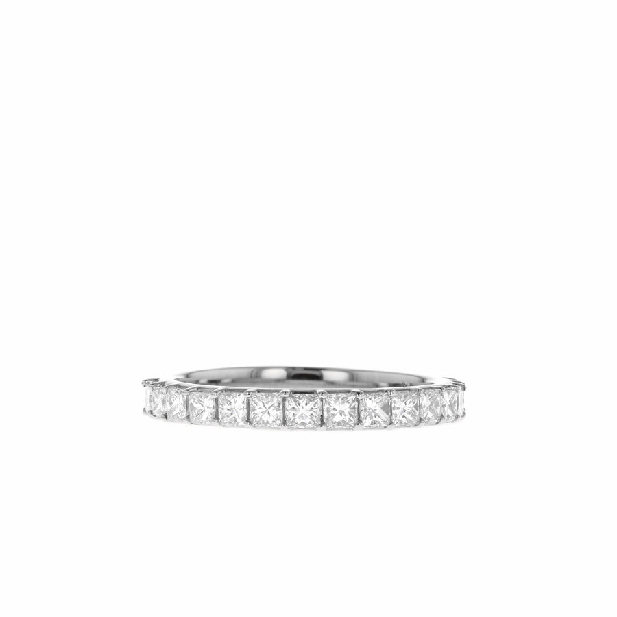0.75 CT Princess Cut Half Eternity Moissanite Wedding Band - Barbara Maison 