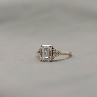 1.6 CT Emerald Cut Split Shank Moissanite Engagement Ring - Barbara Maison 