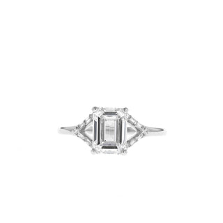 1.6 CT Emerald Cut Split Shank Moissanite Engagement Ring - Barbara Maison 