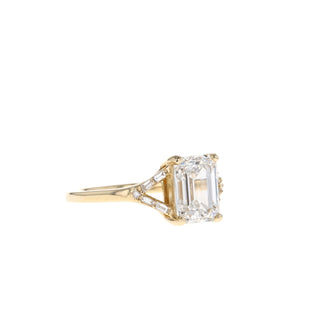 1.6 CT Emerald Cut Split Shank Moissanite Engagement Ring - Barbara Maison 