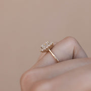 1.49 CT Elongated Cushion Shaped Halo Moissanite Engagement Ring - Barbara Maison 