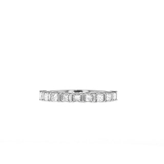 0.55 CT Princess & Baguette Alternating Moissanite Wedding Band - Barbara Maison 