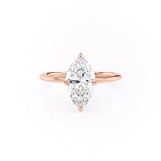 1.58 CT Marquise Cut Solitaire Hidden Halo Setting Moissanite Engagement Ring - Barbara Maison 