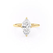 1.58 CT Marquise Cut Solitaire Hidden Halo Setting Moissanite Engagement Ring - Barbara Maison 