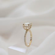 0.96-2.54 CT Cushion Cut Solitaire Pave Moissanite Engagement Ring - Barbara Maison 