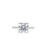 0.96-2.54 CT Cushion Cut Solitaire Pave Moissanite Engagement Ring - Barbara Maison 