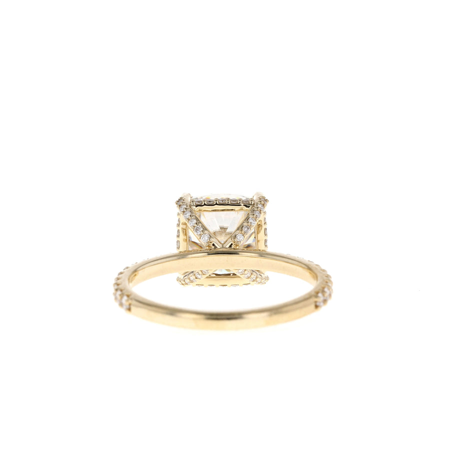 0.96-2.54 CT Cushion Cut Solitaire Pave Moissanite Engagement Ring - Barbara Maison 