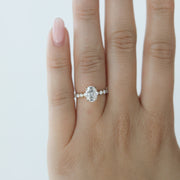 0.84-1.91 CT Oval Cut Solitaire Pave Moissanite Engagement Ring - Barbara Maison 