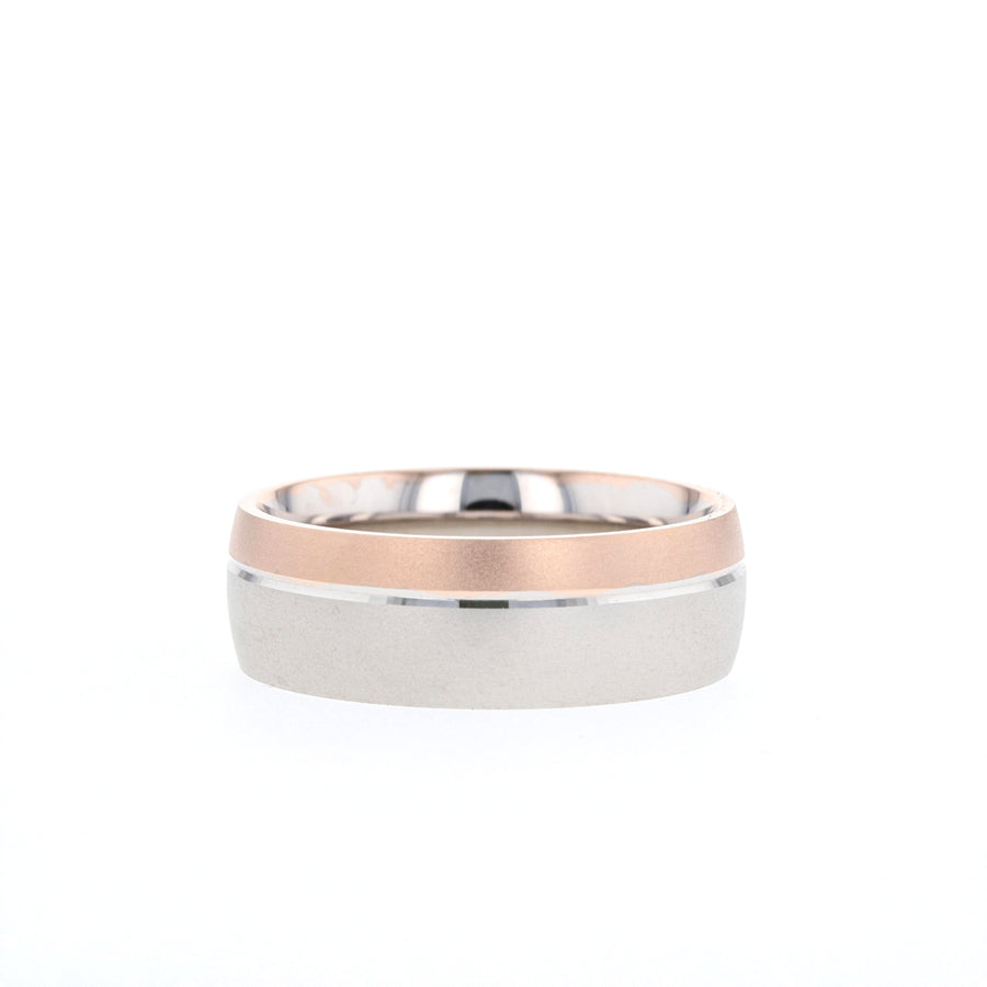 Satin-Finish Two Tone Regular Men's Band - Barbara Maison 