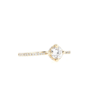 0.45 CT Round Cut Solitaire Pave Moissanite Engagement Ring - Barbara Maison 