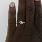 0.45 CT Round Cut Solitaire Pave Moissanite Engagement Ring - Barbara Maison 