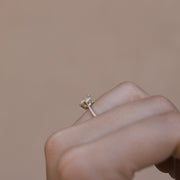 0.45 CT Round Cut Solitaire Pave Moissanite Engagement Ring - Barbara Maison 