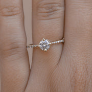 0.45 CT Round Cut Solitaire Pave Moissanite Engagement Ring - Barbara Maison 
