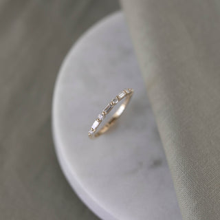 0.35 CT Round & Baguette Half Eternity Moissanite Wedding Band - Barbara Maison 