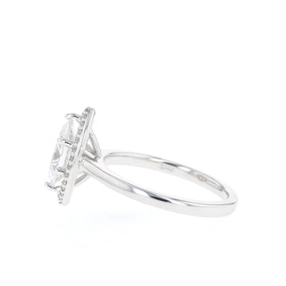 0.47-0.90 CT Marquise Cut Halo Moissanite Engagement Ring - Barbara Maison 