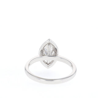 0.47-0.90 CT Marquise Cut Halo Moissanite Engagement Ring - Barbara Maison 