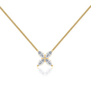 0.23 Marquise Moissanite Diamond Flower Style Necklace