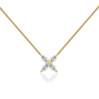 0.23 Marquise Moissanite Diamond Flower Style Necklace