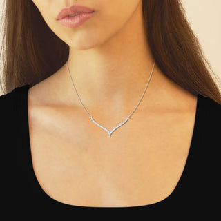 0.16 Moissanite Diamond Petite Chevron Necklace