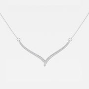 0.16 Moissanite Diamond Petite Chevron Necklace