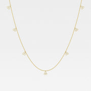 0.63 TCW Round Moissanite Diamond Dangle Necklace - Barbara Maison 