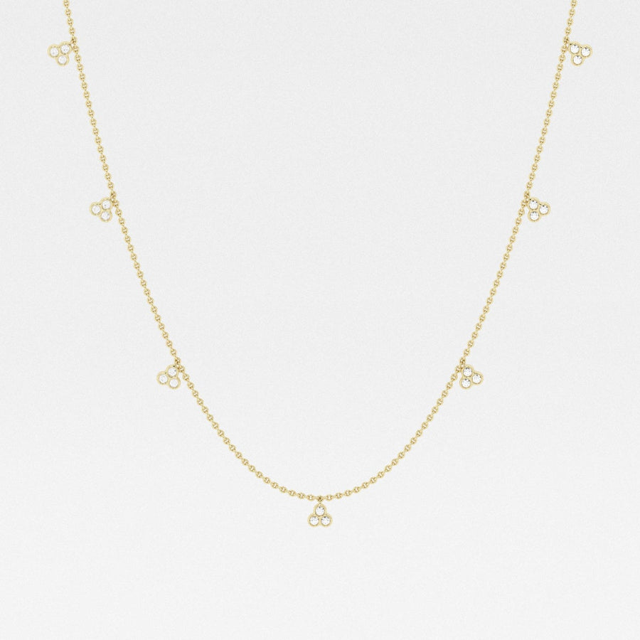 0.63 TCW Round Moissanite Diamond Dangle Necklace - Barbara Maison 