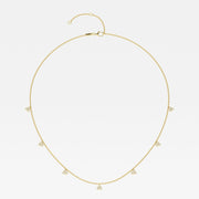 0.63 TCW Round Moissanite Diamond Dangle Necklace - Barbara Maison 