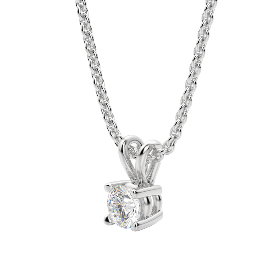 0.25 CT-1.0 CT Round Solitaire CVD F/VS Diamond Necklace - Barbara Maison 