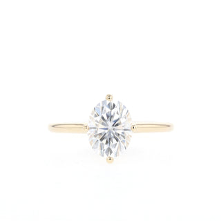 0.84 CT-1.91 CT Oval Cut Solitaire Moissanite Engagement Ring - Barbara Maison 