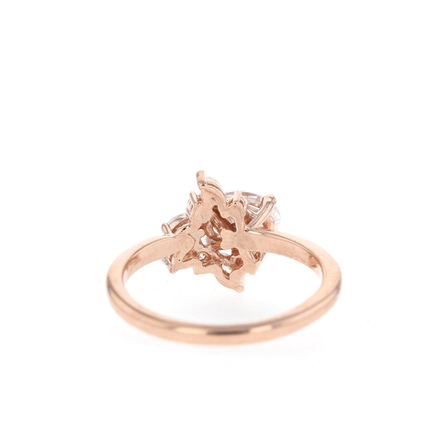 0.84 CT Oval Cut Cluster Moissanite Engagement Ring - Barbara Maison 